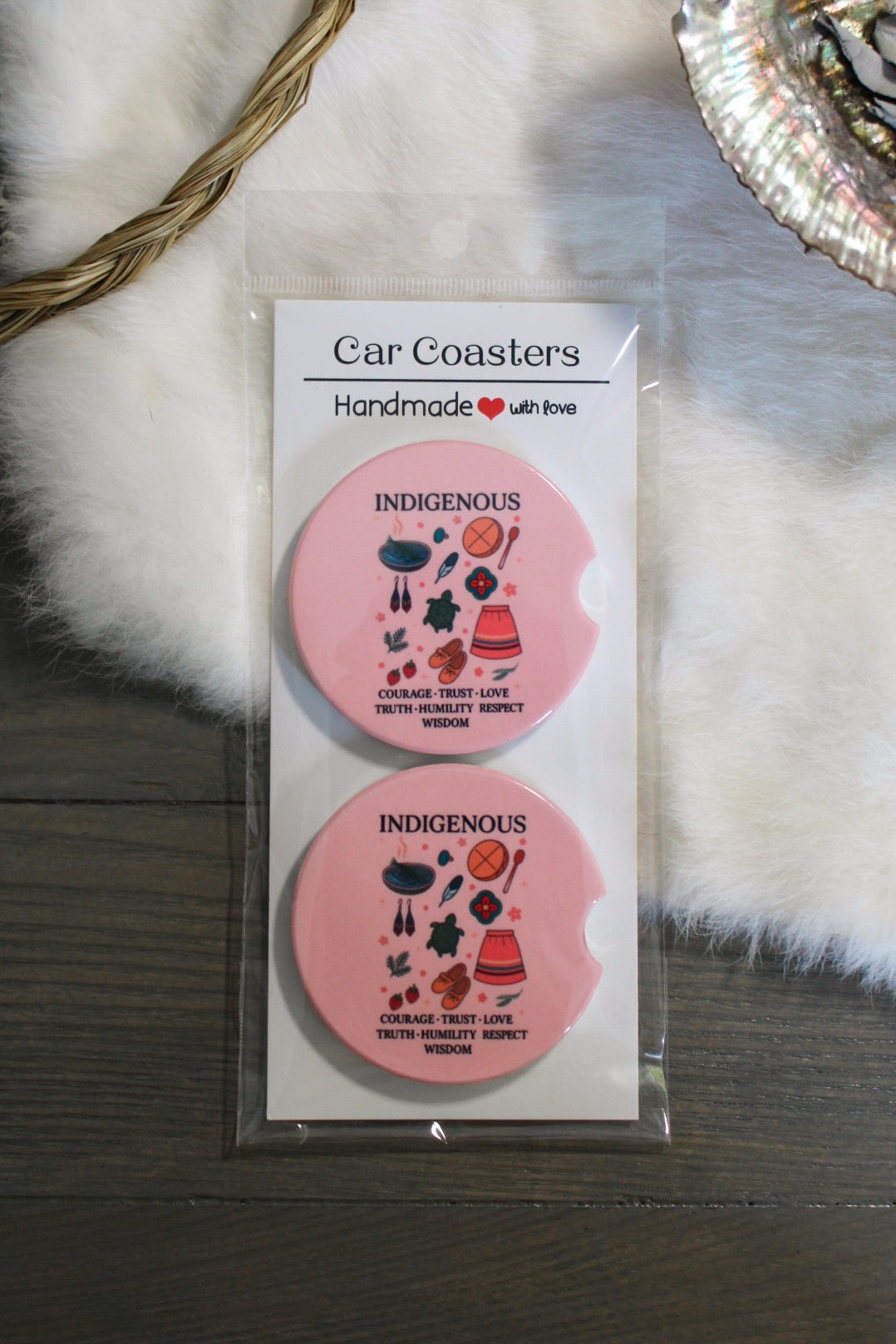 7 Grandfather Teachings Car Coasters