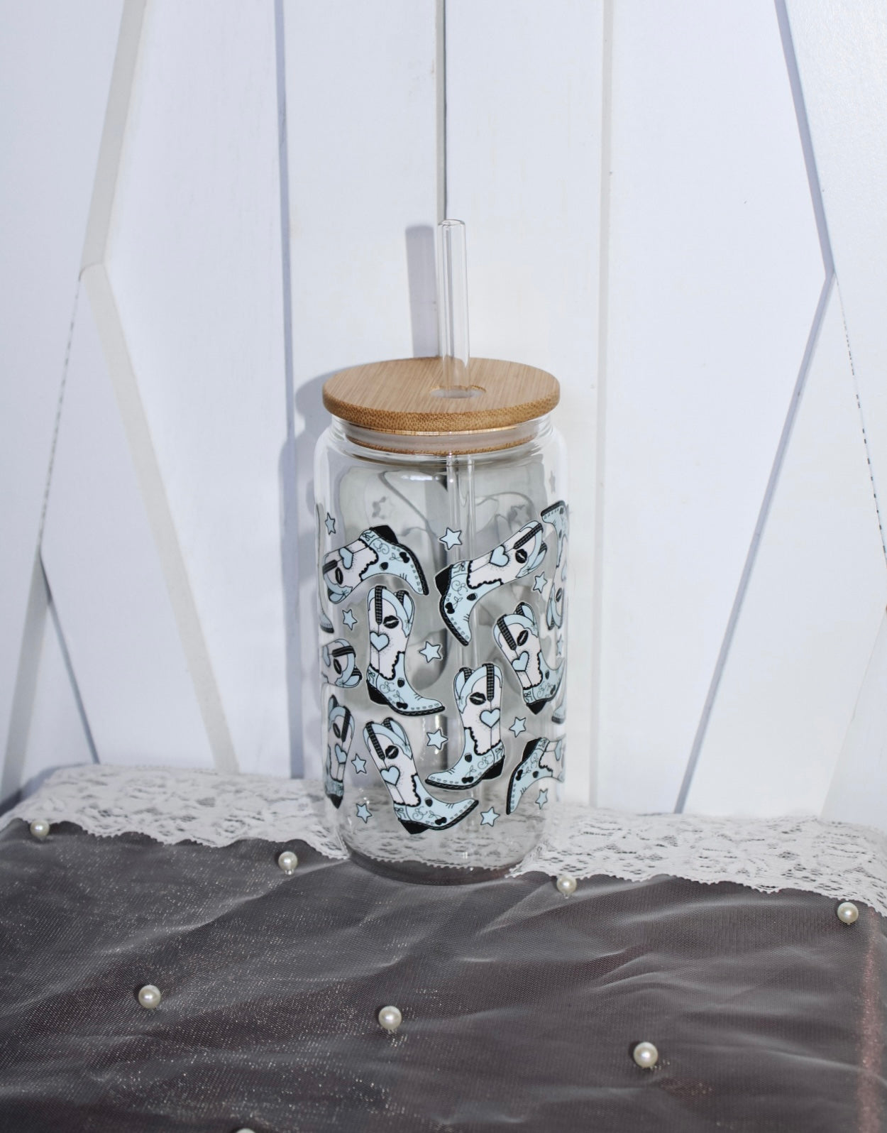 S.C Blue Boot Can Glass Cup