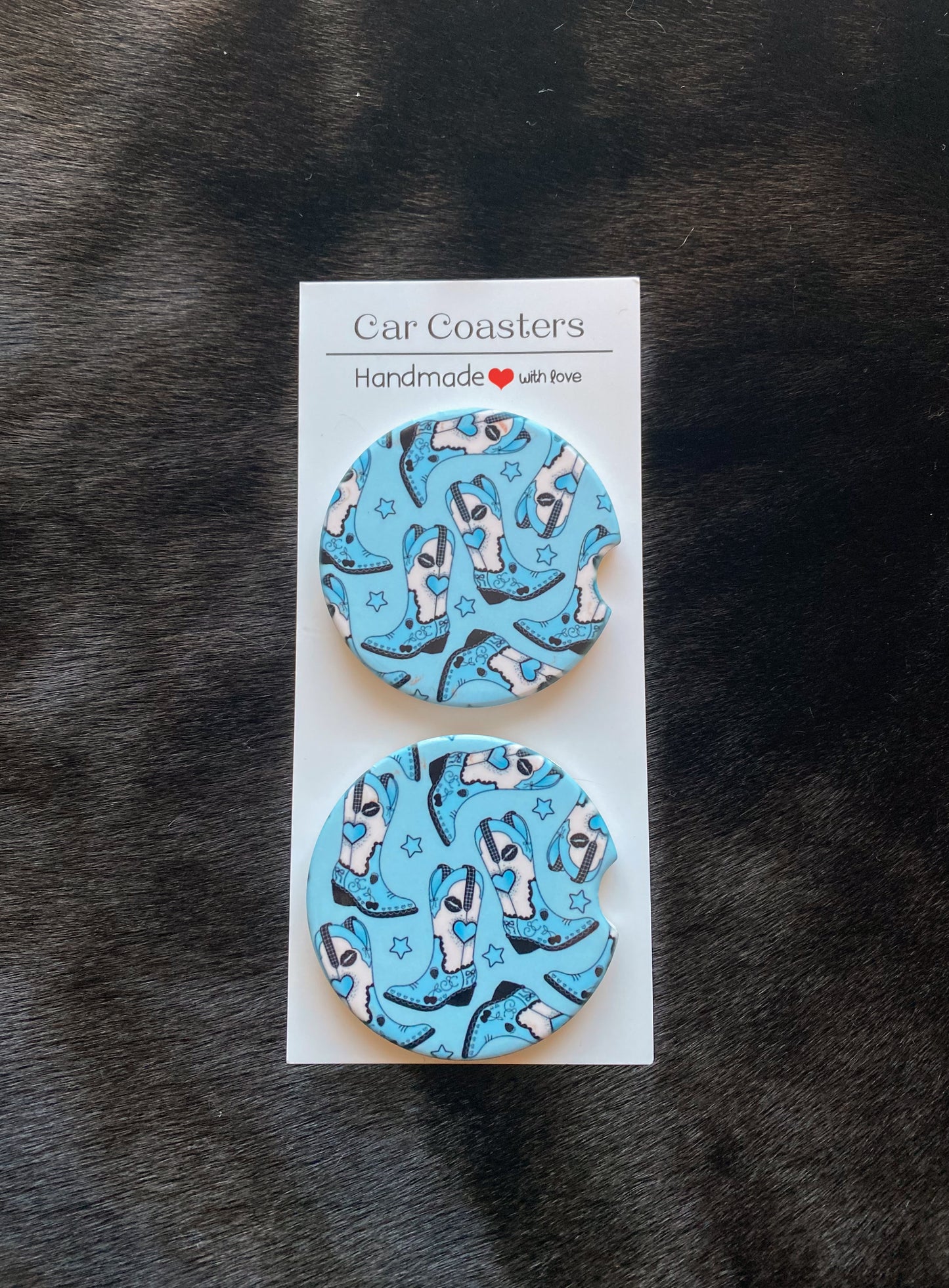 Short n Sweet Blue S.C Boot Car Coaster