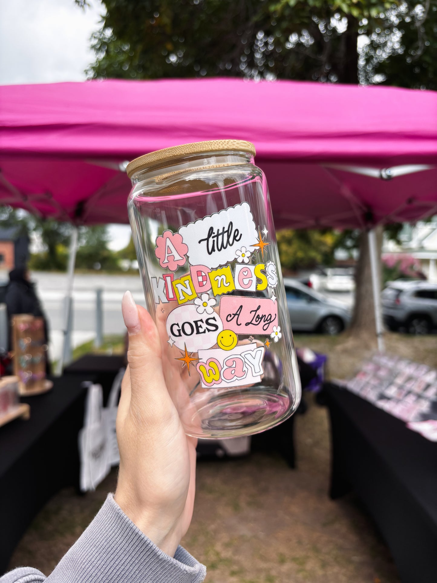 "A Little Kindness Goes A Long Way" Can Glass Cup