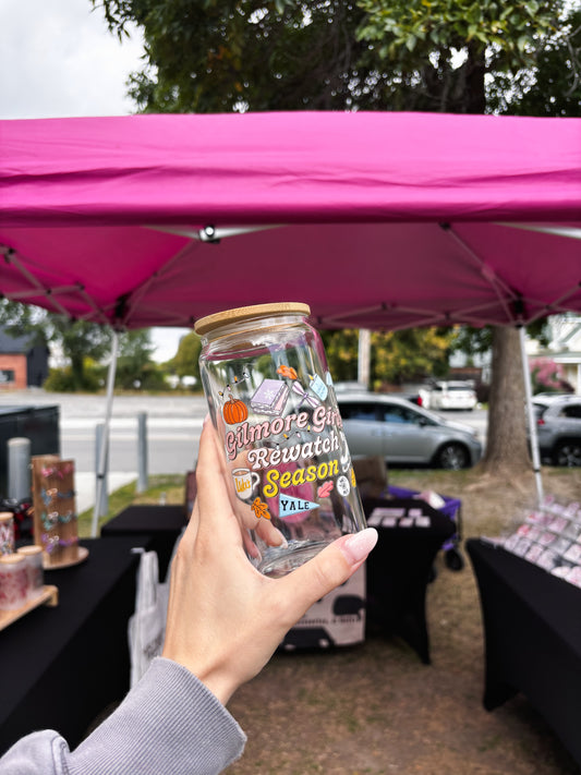 Gilmore Girls Rewatch Season Can Glass Cup