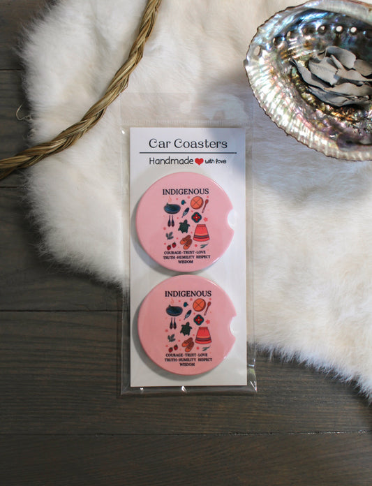 7 Grandfather Teachings Car Coasters