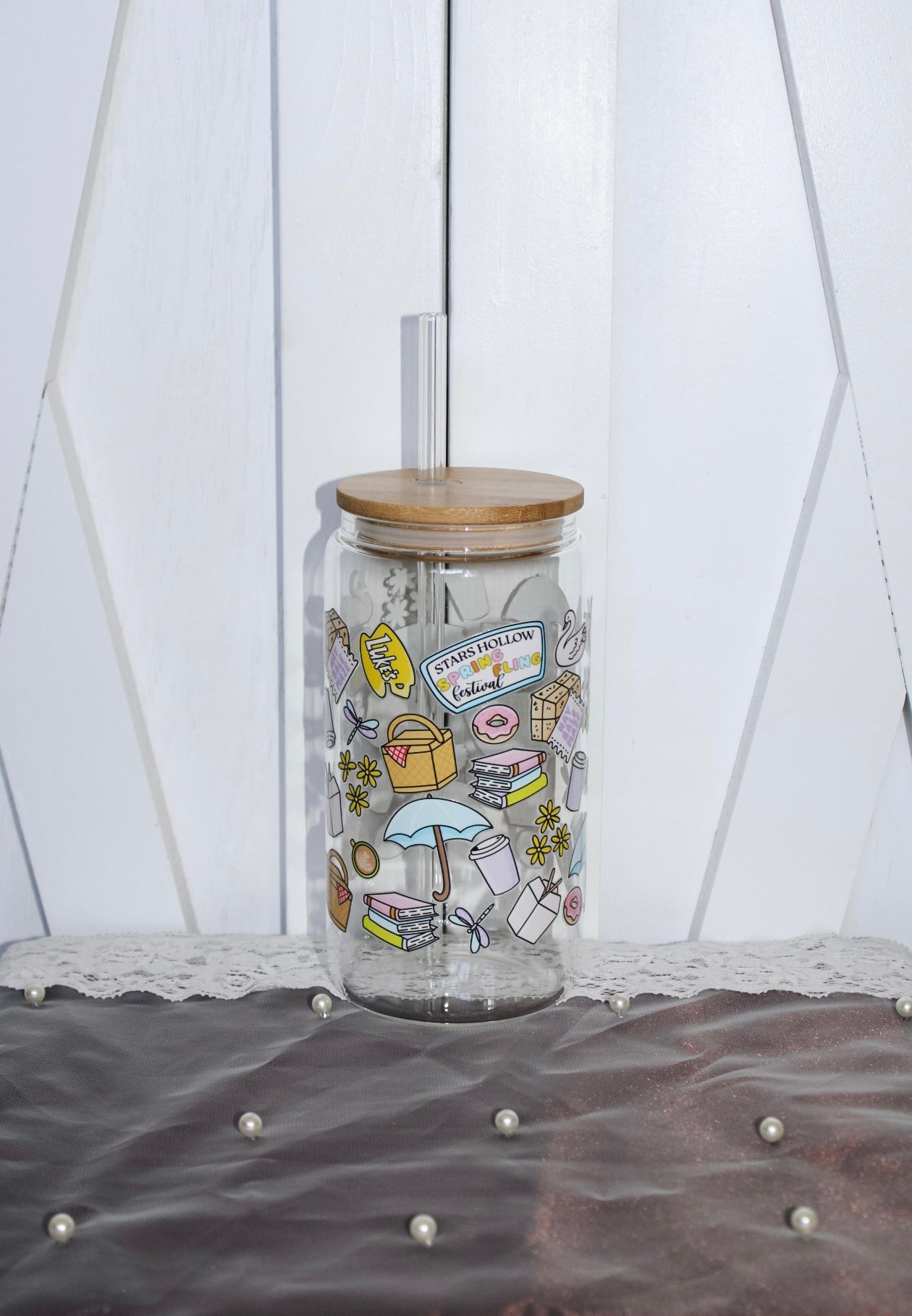 Pastel Gilmore Girls Can Glass Cup