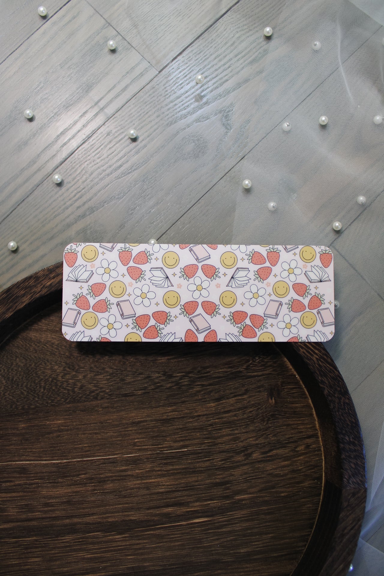 Strawberries, Books, & Smileys Bookmarks