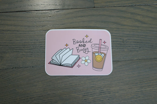 "Booked & Busy" Handmade Sticker