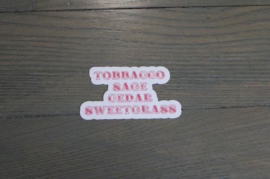 The Four Medicines Handmade Sticker