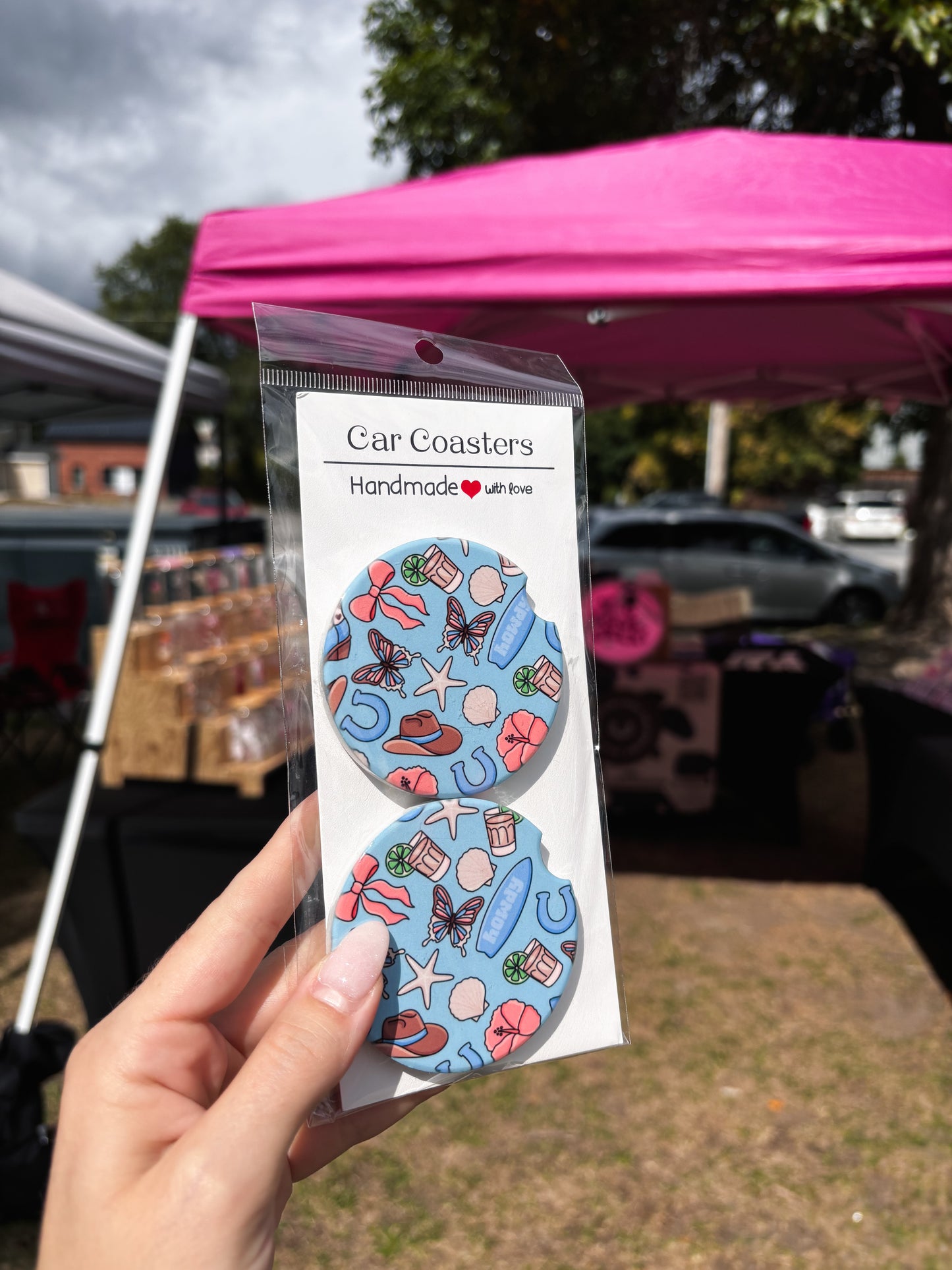 Coastal Cowgirl Car Coasters