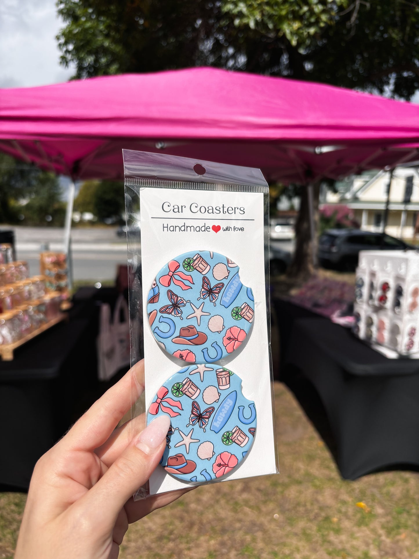 Coastal Cowgirl Car Coasters