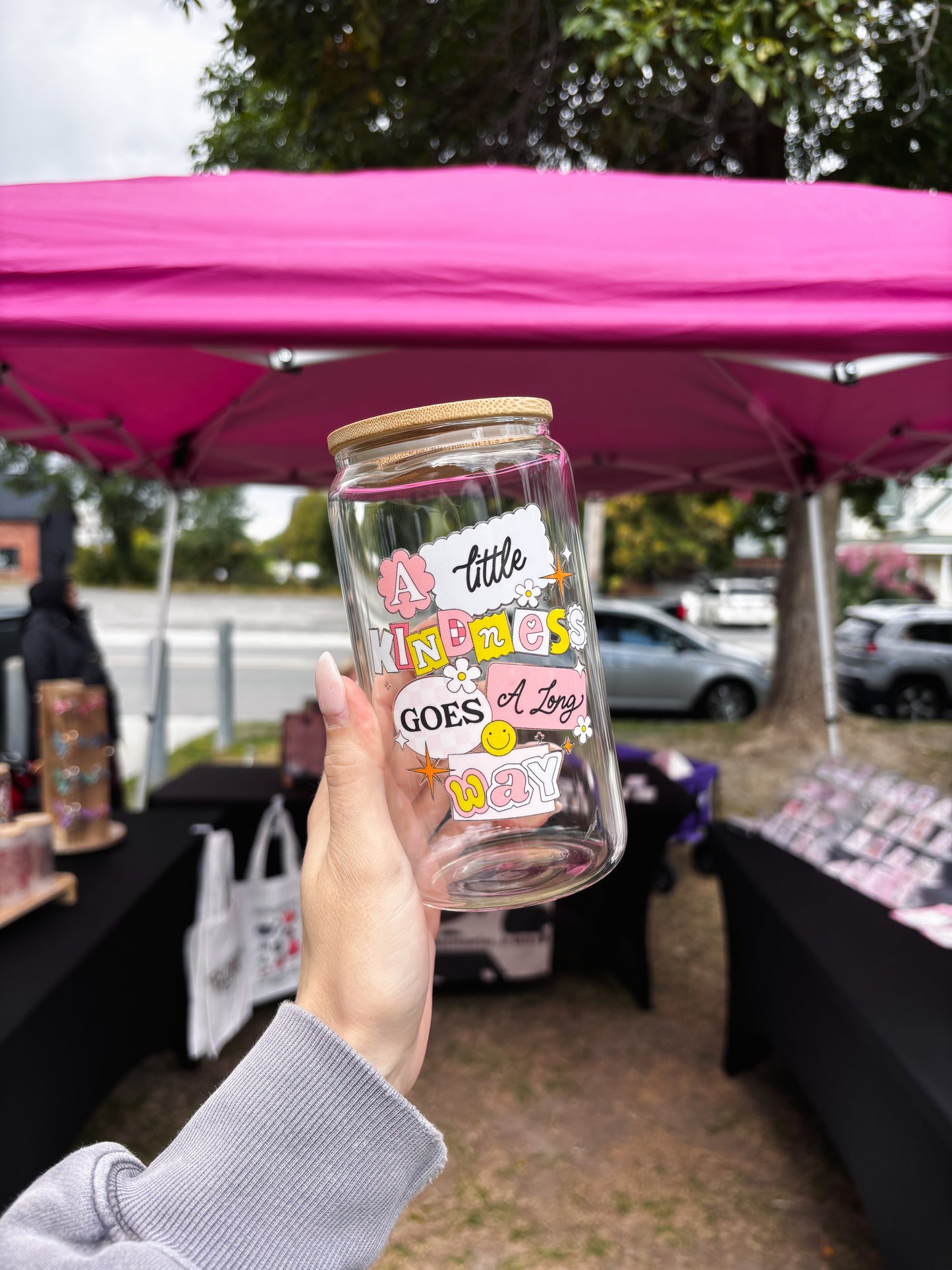 "A Little Kindness Goes A Long Way" Can Glass Cup