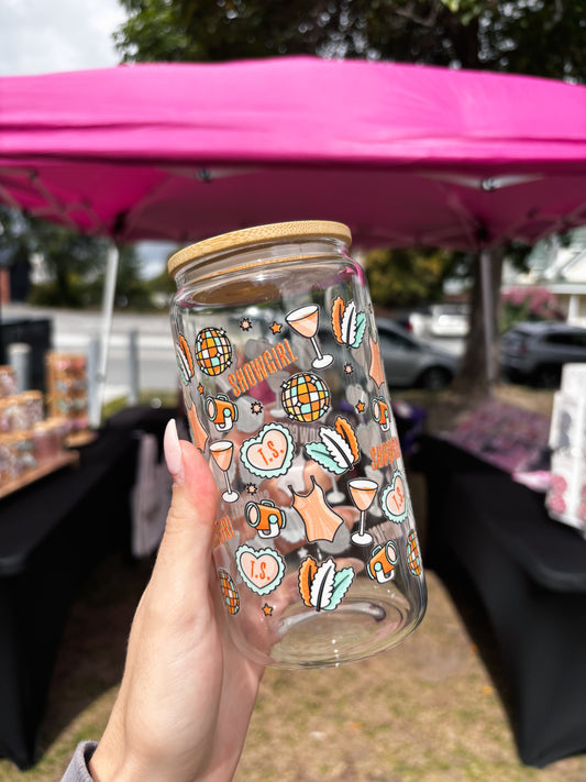 Life of A Showgirl Can Glass Cup